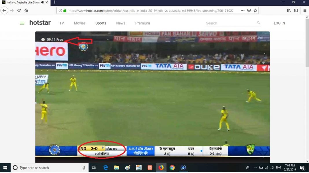 online streaming cricket on hotstar