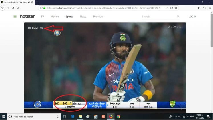 today match hotstar online